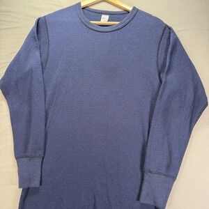 Vintage JE Morgan Thermal Shirt Mens Large Blue Arctex Waffle Hunting USA Made